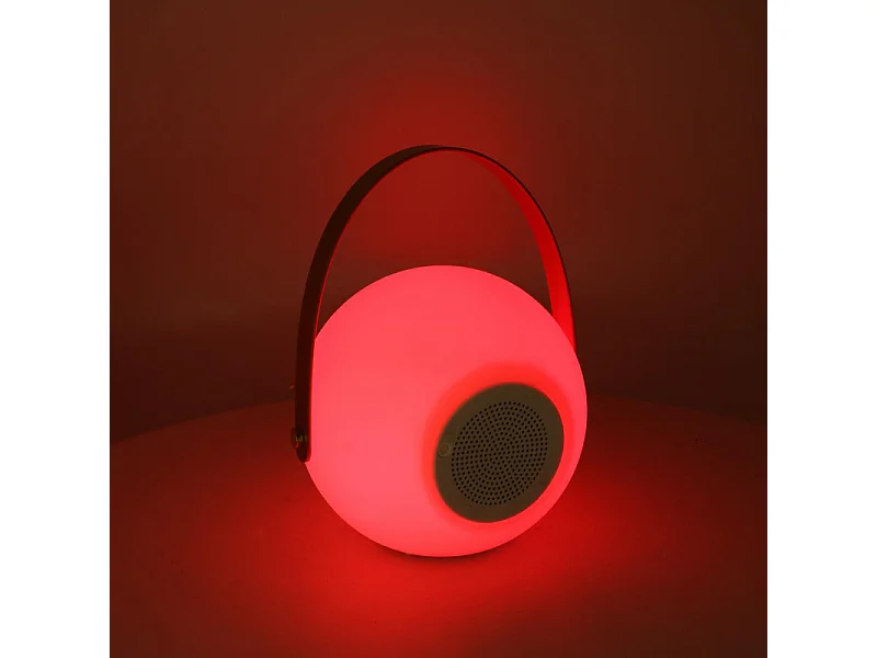 Lampada led plastica ricaricabile multicolor musica tondo cm ø20h20