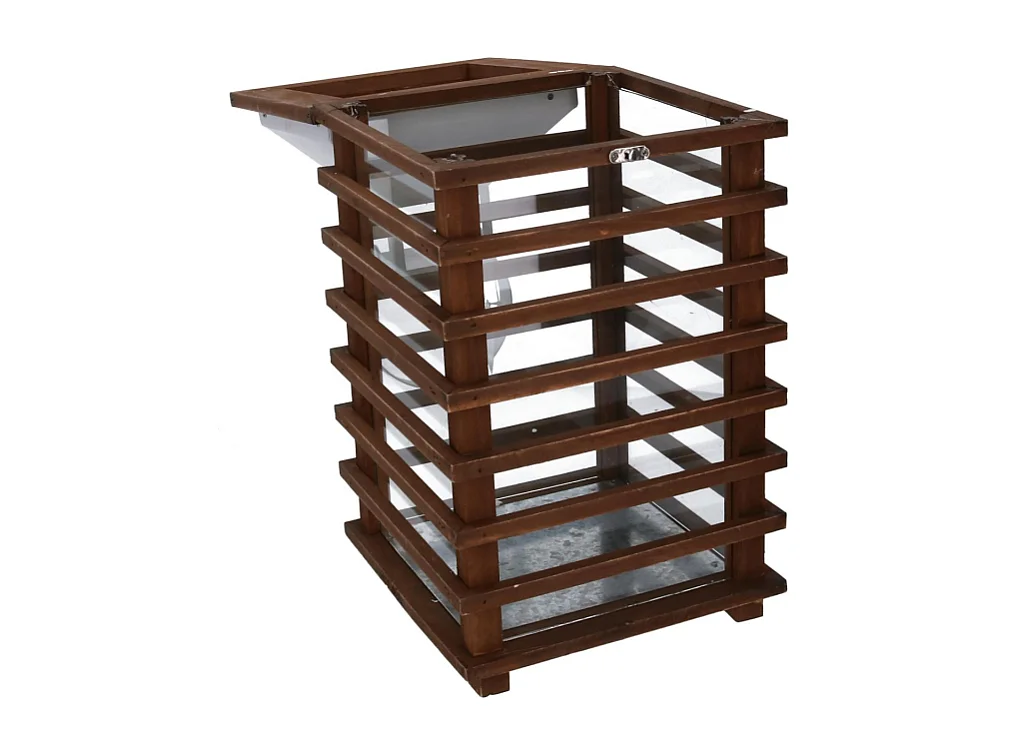 Lanterna legno marrone rettangolare cm 23,5x23h49