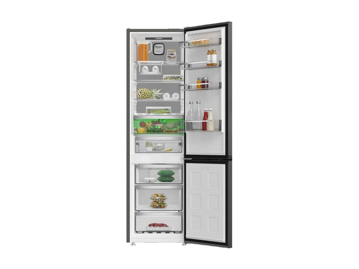 Frigorifero combinato Grundig GKPN66840LXRW libera installazione no frost 324 lt classe C dark inox