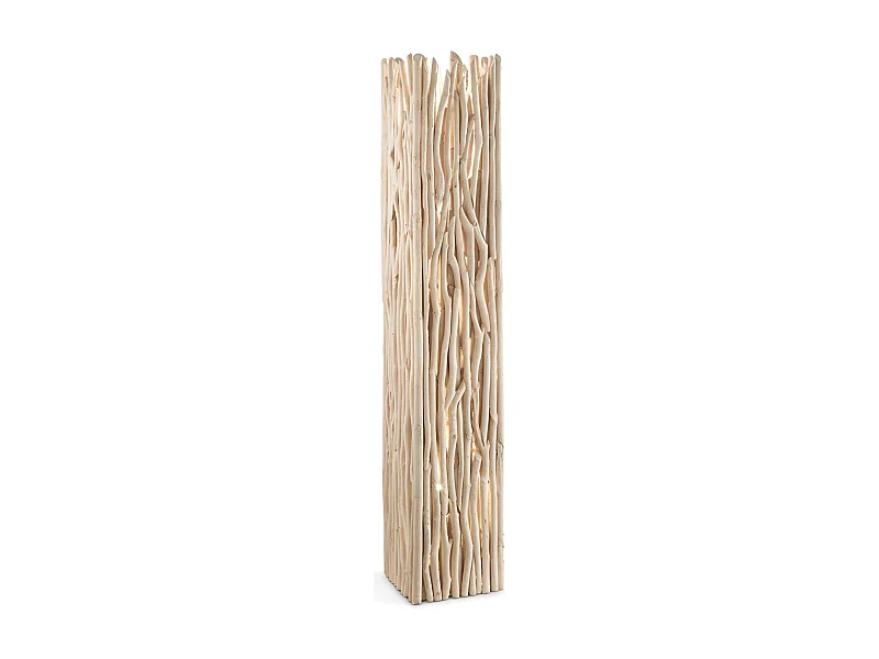 Piantana Industrial-Minimal Driftwood Legno Marrone 2 Luci E27