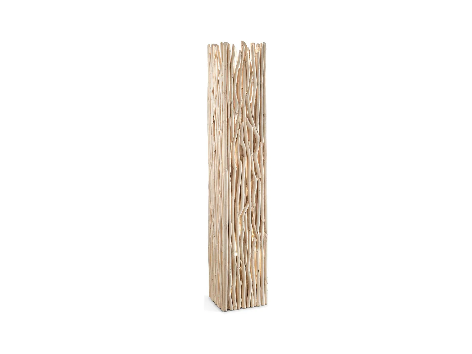 Piantana Industrial-Minimal Driftwood Legno Marrone 2 Luci E27
