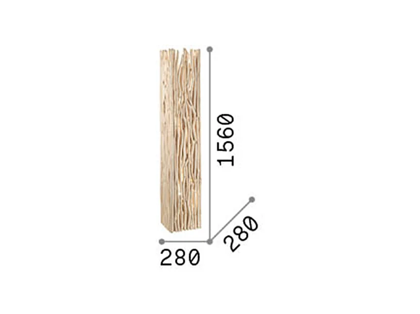 Piantana Industrial-Minimal Driftwood Legno Marrone 2 Luci E27