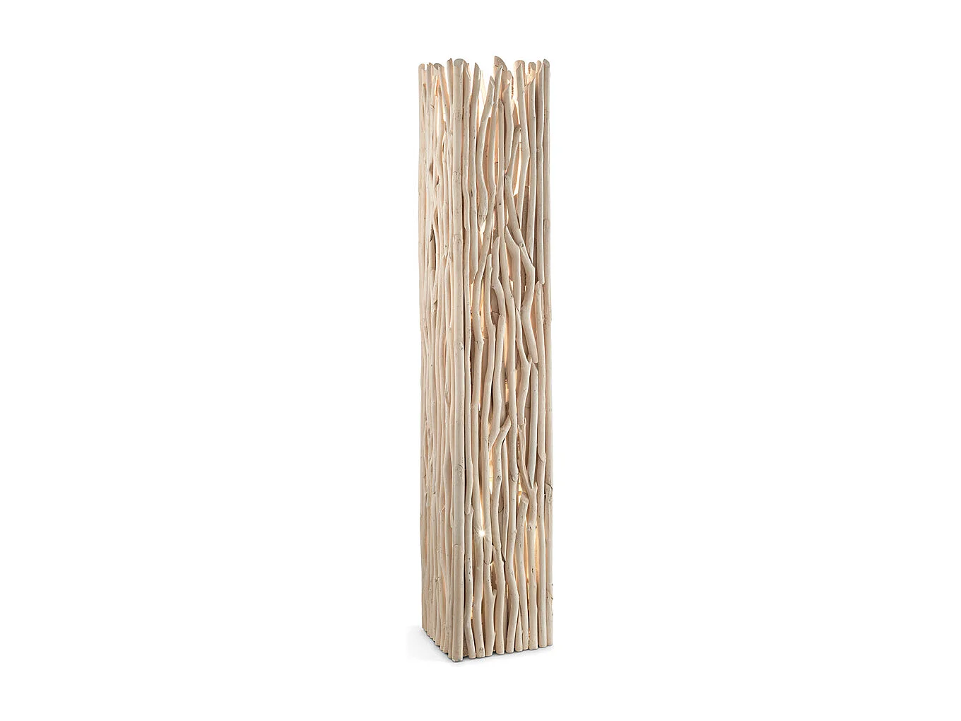 Piantana Industrial-Minimal Driftwood Legno Marrone 2 Luci E27