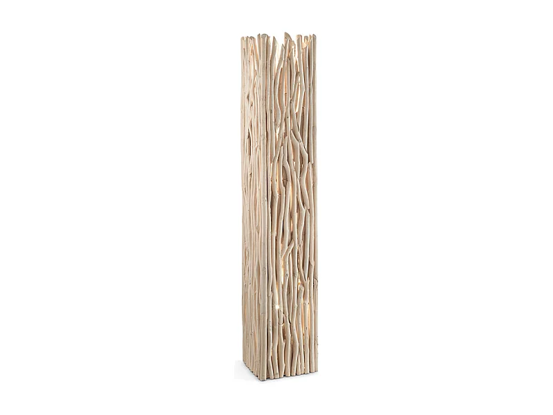 Piantana Industrial-Minimal Driftwood Legno Marrone 2 Luci E27