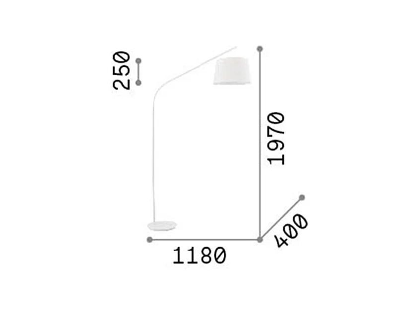 Piantana Industrial-Minimal Daddy Metallo Bianco 1 Luce E27