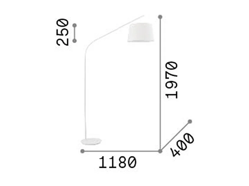 Piantana Industrial-Minimal Daddy Metallo Bianco 1 Luce E27
