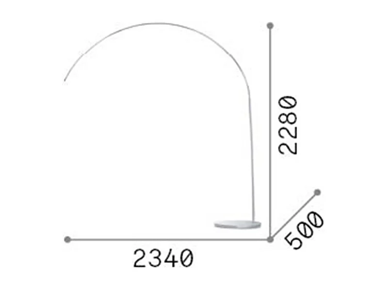 Piantana Moderna Dorsale Metallo Nero 1 Luce E27