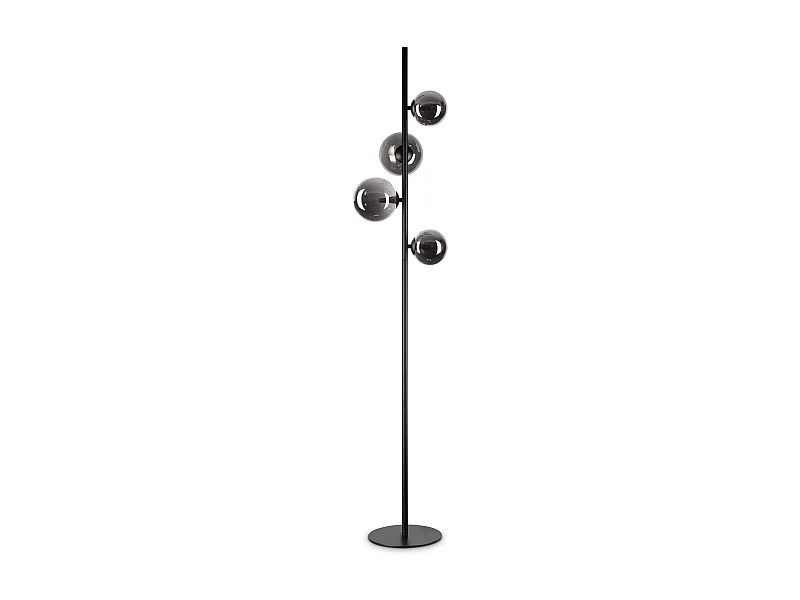 Piantana Contemporanea Perlage Metallo Nero 4 Luci G9 3W 3000K Luce Calda