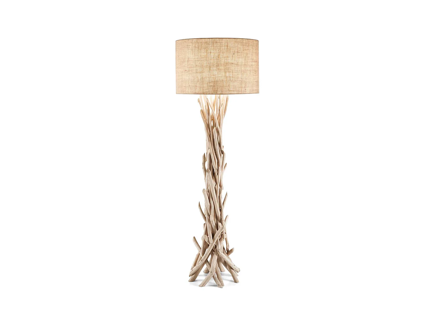 Piantana Industrial-Minimal Driftwood Metallo-Legno Marrone 1 Luce E27