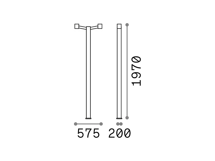 Piantana Moderna Clio Alluminio Grigio 2 Luci E27