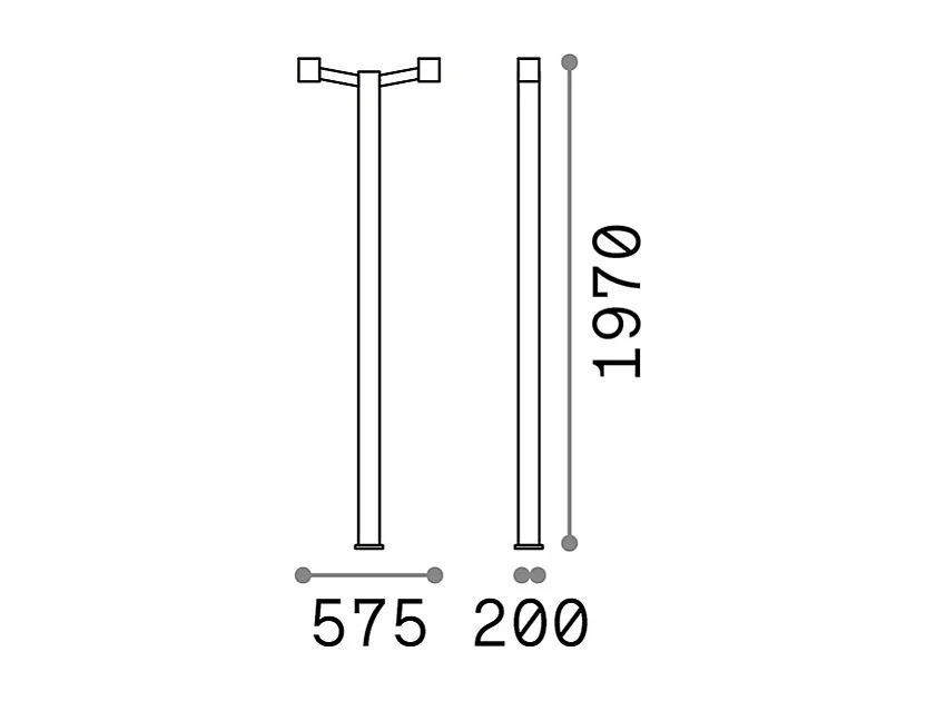 Piantana Moderna Clio Alluminio Grigio 2 Luci E27