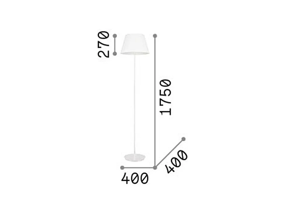 Piantana Moderna Cylinder Metallo Bianco 2 Luci E27