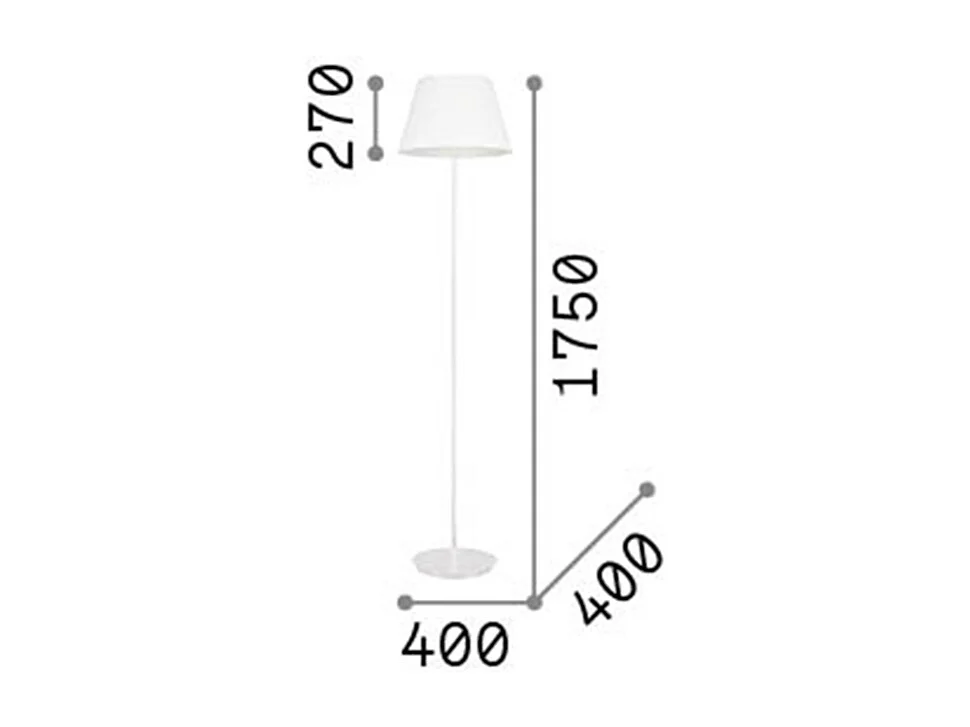 Piantana Moderna Cylinder Metallo Bianco 2 Luci E27