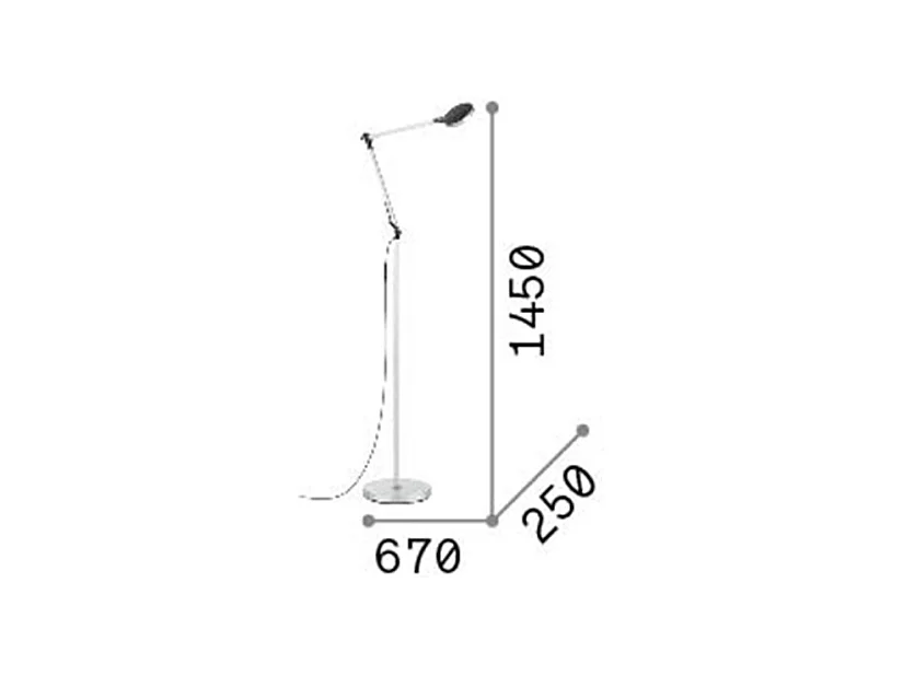 Piantana Moderna Futura Alluminio-Materie Plastiche Nero Led 12,5W 4000K