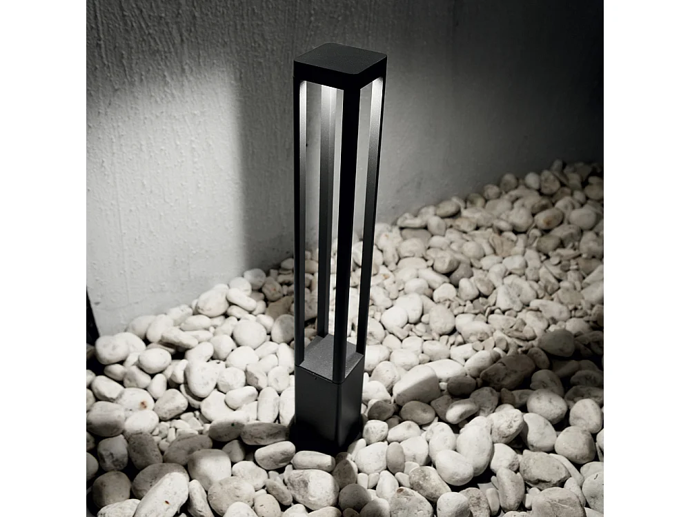 Piantana Moderna Tifone Alluminio Antracite Led 8,5W 3000K Luce Calda H65Cm