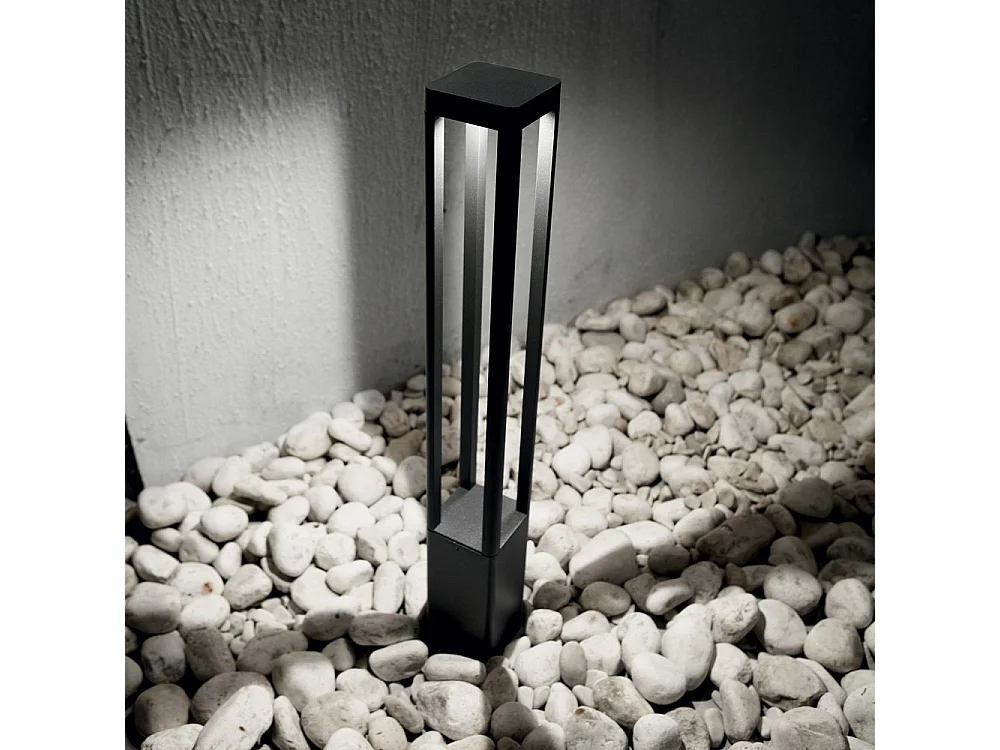 Piantana Moderna Tifone Alluminio Antracite Led 8,5W 3000K Luce Calda H65Cm