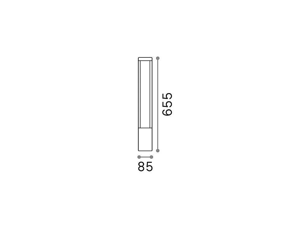 Piantana Moderna Tifone Alluminio Antracite Led 8,5W 3000K Luce Calda H65Cm