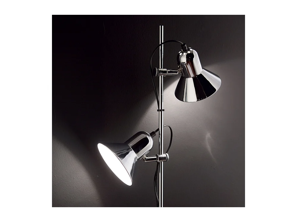 Piantana Moderna Polly Metallo Cromo 2 Luci E27