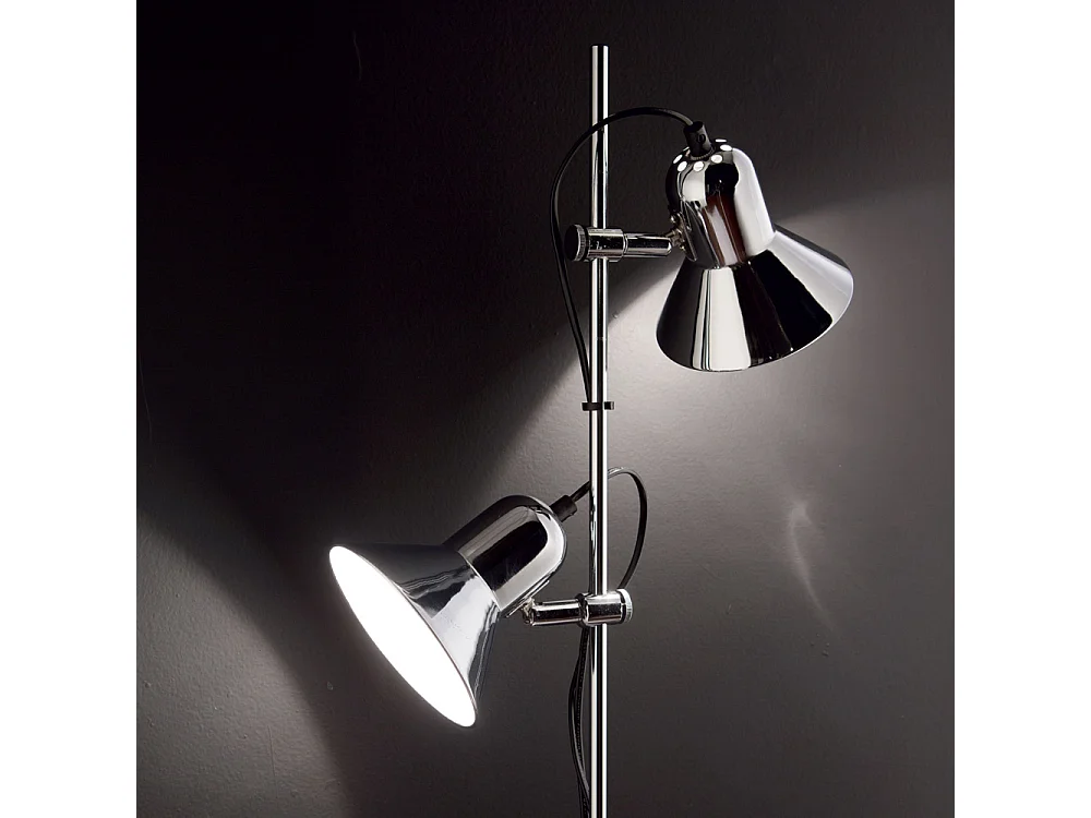 Piantana Moderna Polly Metallo Cromo 2 Luci E27