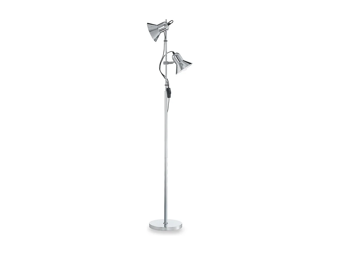 Piantana Moderna Polly Metallo Cromo 2 Luci E27