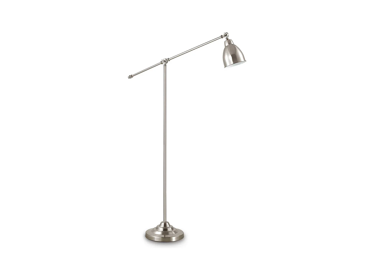 Piantana Industrial-Minimal Newton Metallo Cromo 1 Luce E27