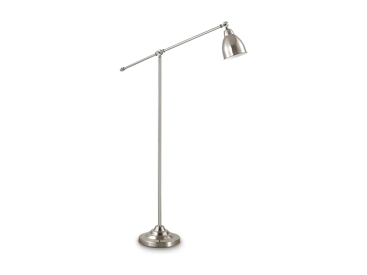 Piantana Industrial-Minimal Newton Metallo Cromo 1 Luce E27