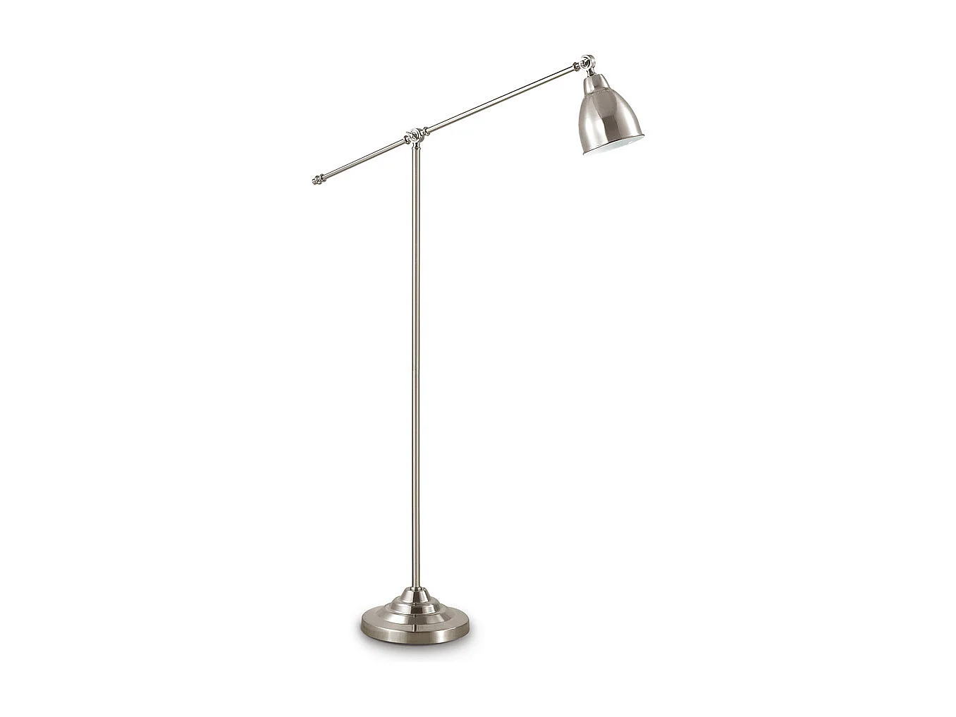Piantana Industrial-Minimal Newton Metallo Cromo 1 Luce E27