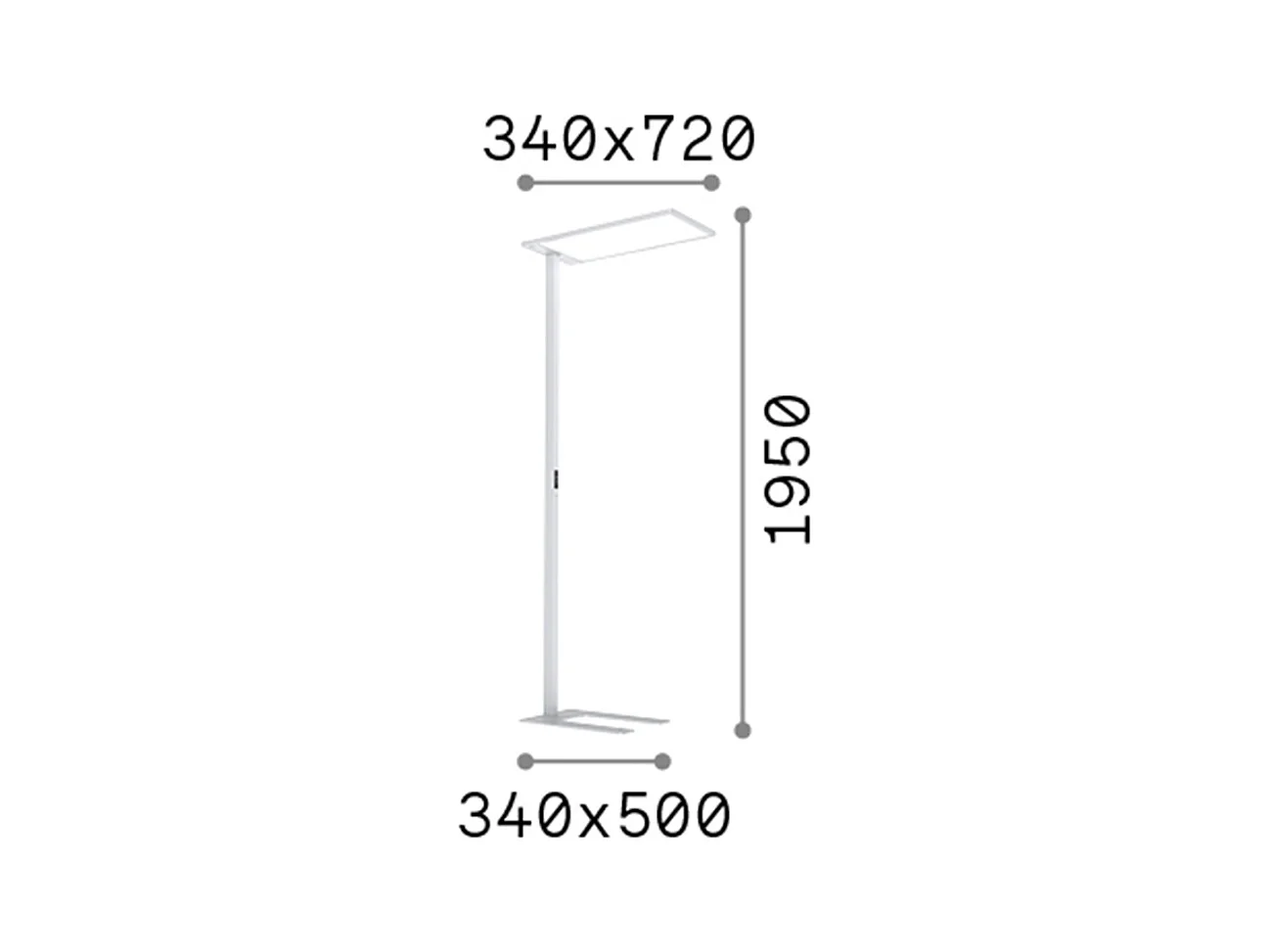 Piantana Moderna Comfort Metallo Bianco Led 76W K Luce Naturale 4000K