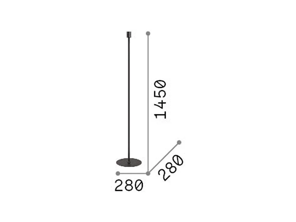 Piantane - Lampade Da Terra Set Metallo Nero 1 Luce E27