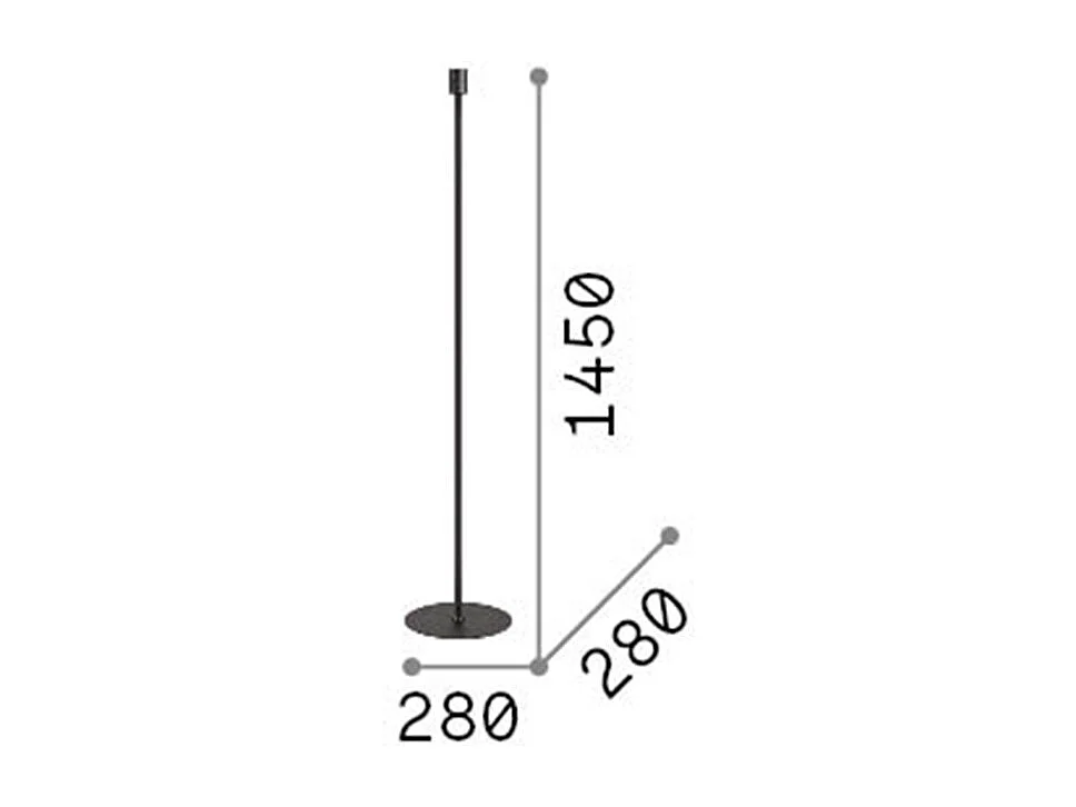 Piantane - Lampade Da Terra Set Metallo Nero 1 Luce E27