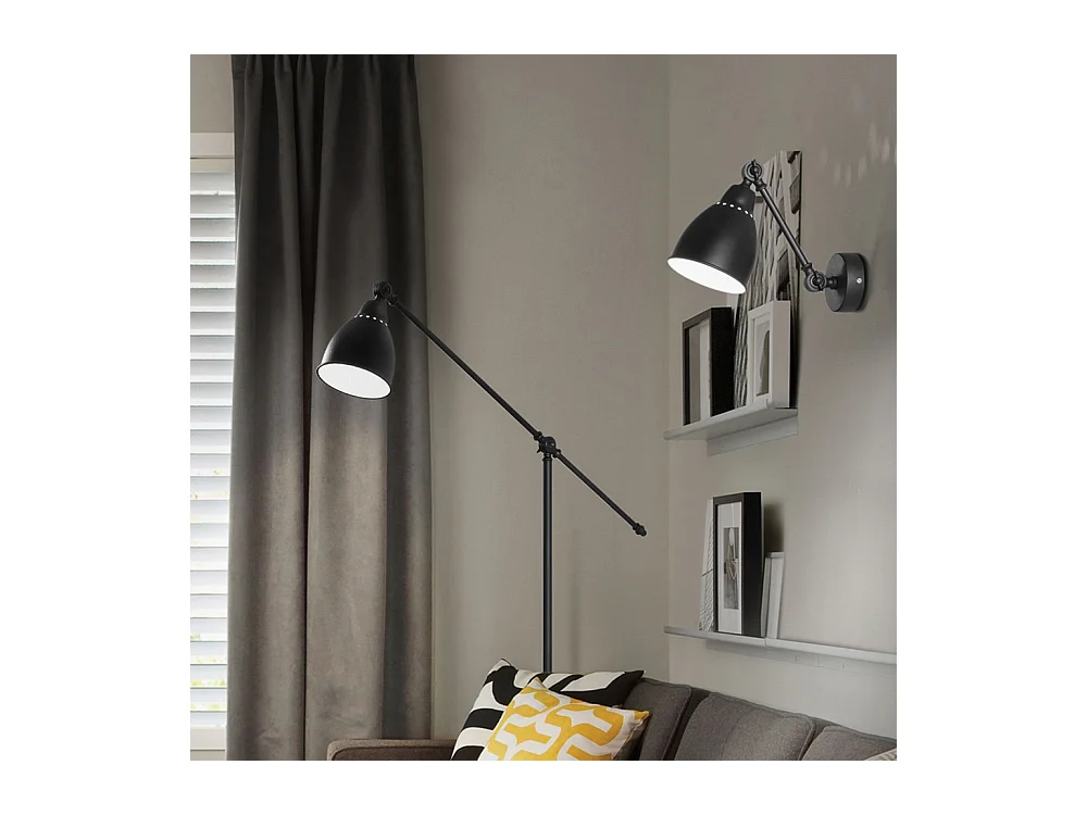 Piantana Industrial-Minimal Newton Metallo Nero 1 Luce E27