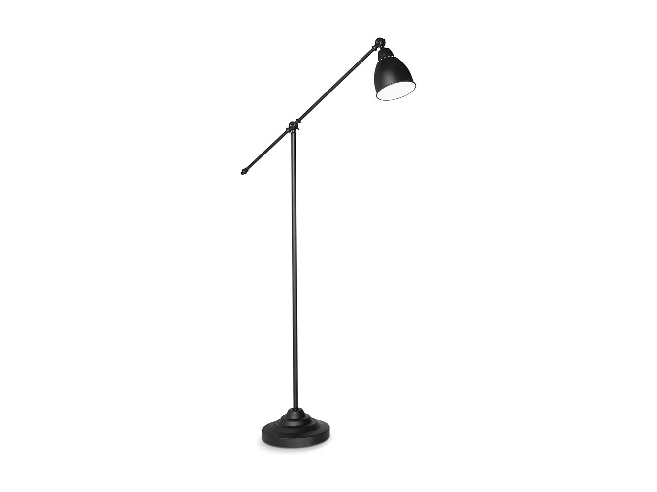 Piantana Industrial-Minimal Newton Metallo Nero 1 Luce E27