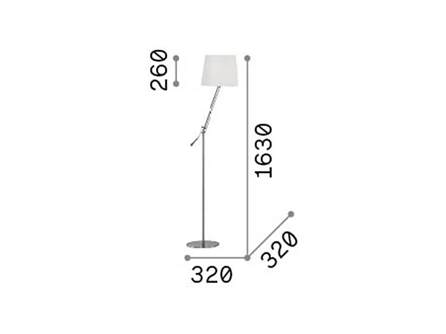 Piantana Moderna Regol Metallo Bianco 1 Luce E27