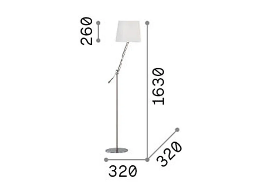Piantana Moderna Regol Metallo Bianco 1 Luce E27