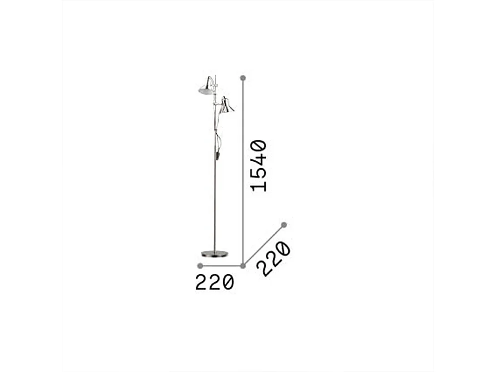 Piantana Moderna Polly Metallo Argento 2 Luci E27