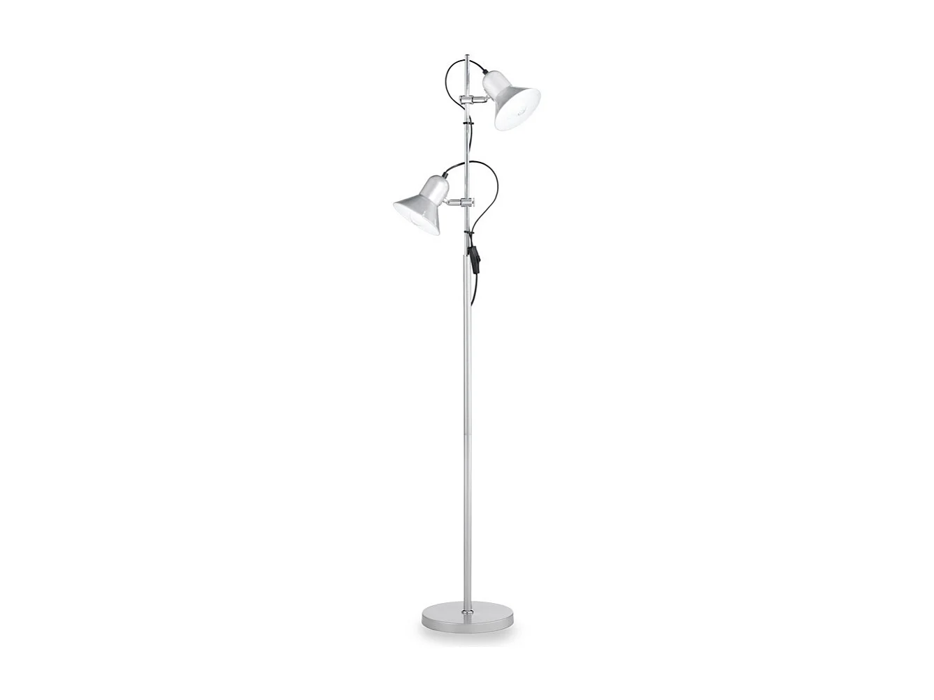 Piantana Moderna Polly Metallo Argento 2 Luci E27