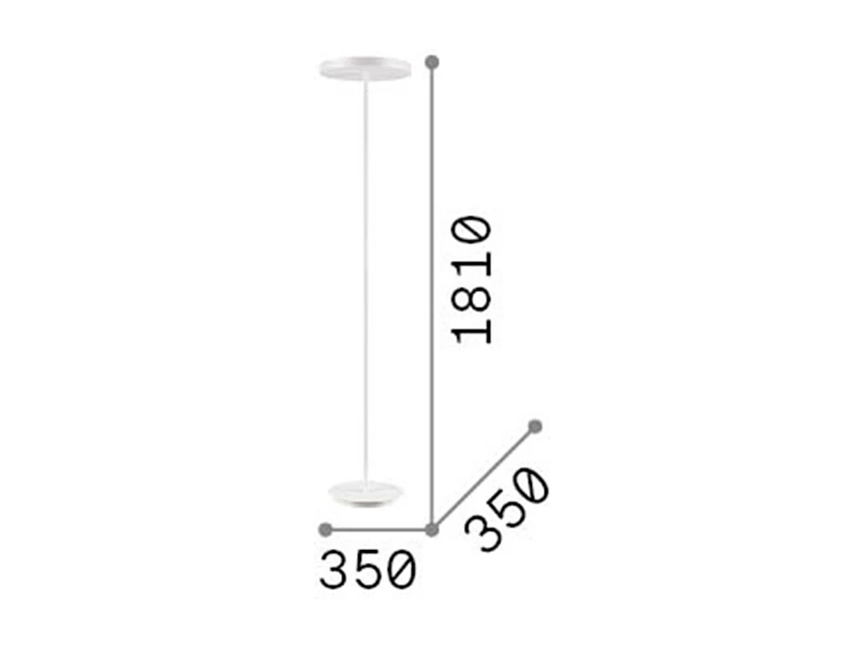 Piantana Moderna Colonna Metallo Bianco 4 Luci Gx53 9W 3000K Luce Calda