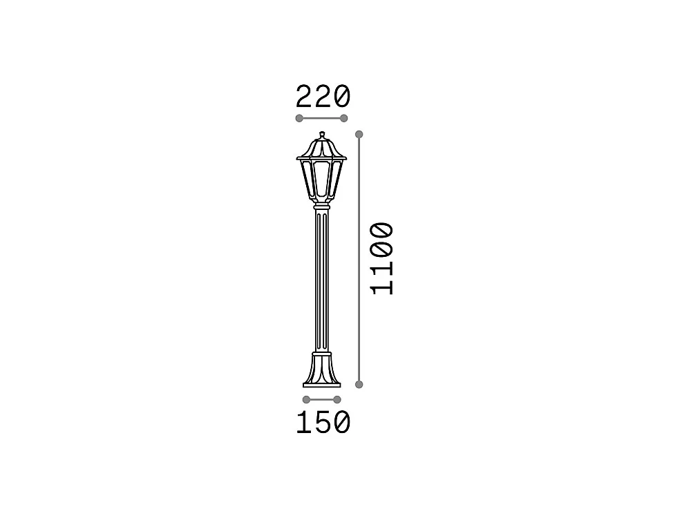 Piantana Classica Dafne Materie Plastiche Bianco 1 Luce E27