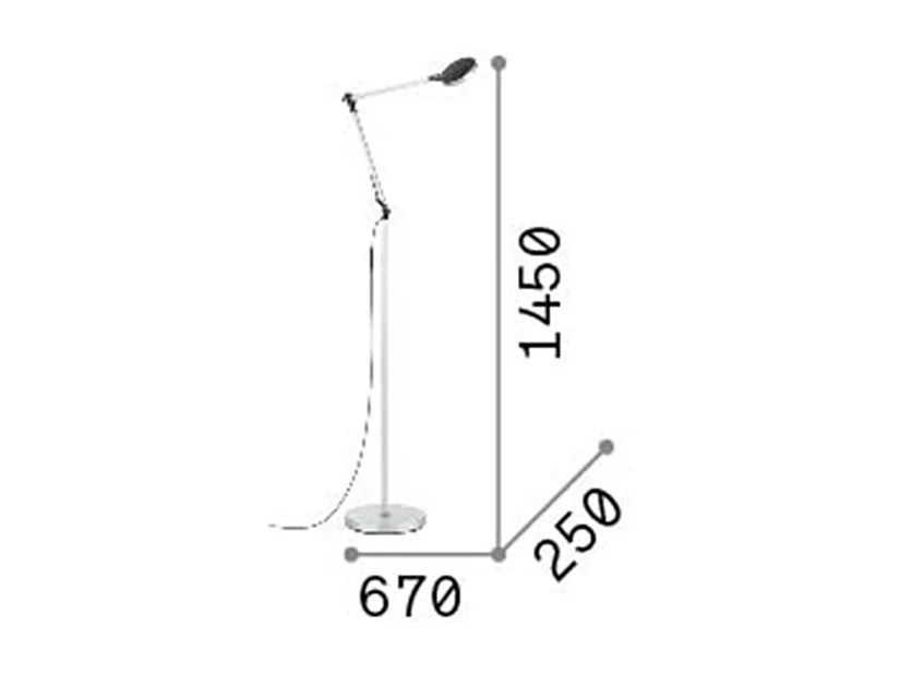 Piantana Moderna Futura Alluminio-Plastiche Cromo Led 12,5W 4000K