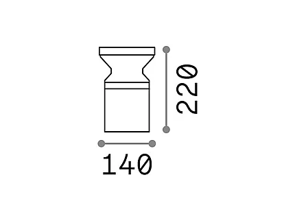 Piantana Moderna Torre Alluminio Antracite 1 Luce E27 H22Cm