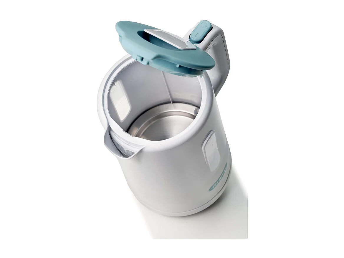 Bollitore 2200W, capacità 1,7L, base cordless 360°, spegnimento automatico - White & Aegean Teal