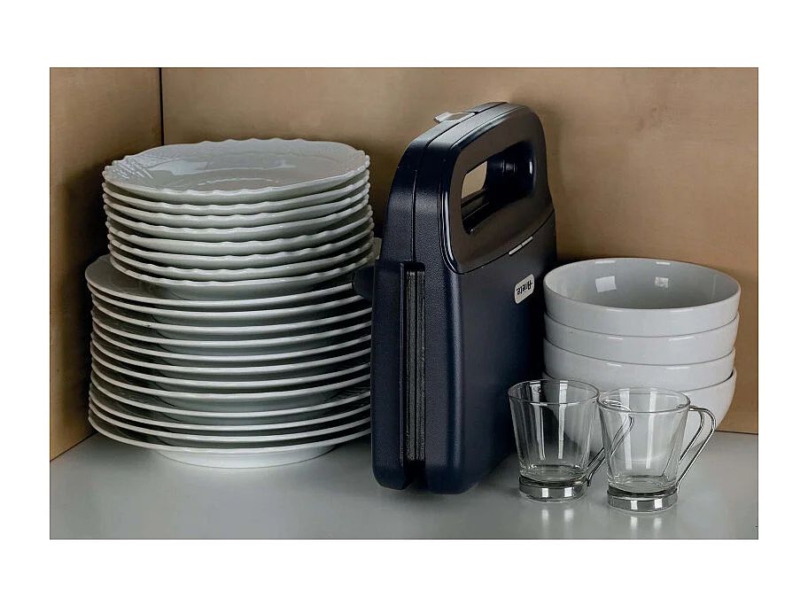 Tostiera per toast, sandwich e panini 750W, piastre fisse grill, rivestimento antiaderente - Dark & Sahara Grey