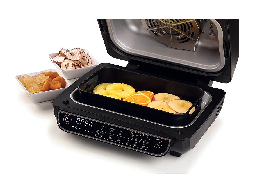 Ariete 4635 Air Fryer Grill, Friteuse à air et gril, Poêle à steak, 1700 W, Capacité 8 L, Frire et griller, 8 fonctions de cuisson, Minuterie, Noir