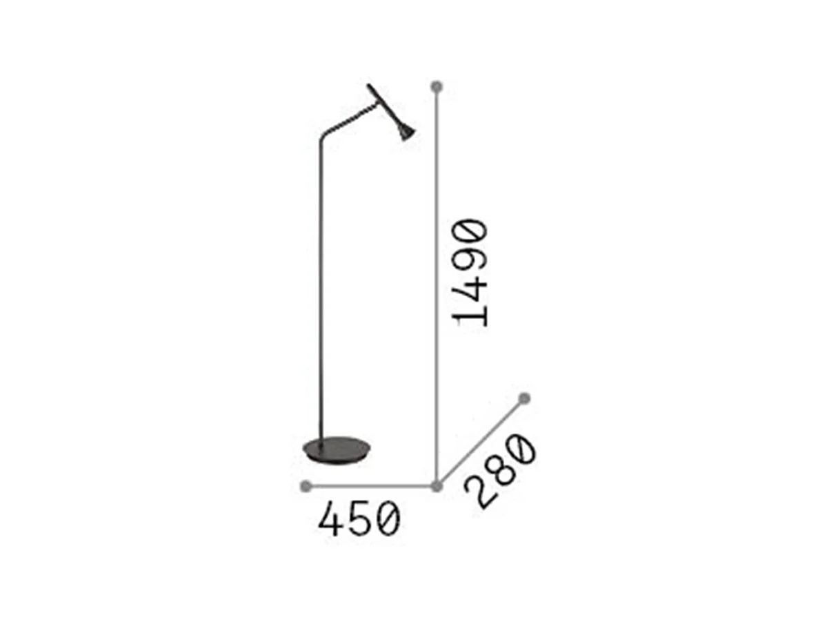 Piantana Moderna Diesis Metallo Nero Led 4,5W 3000K Luce Calda