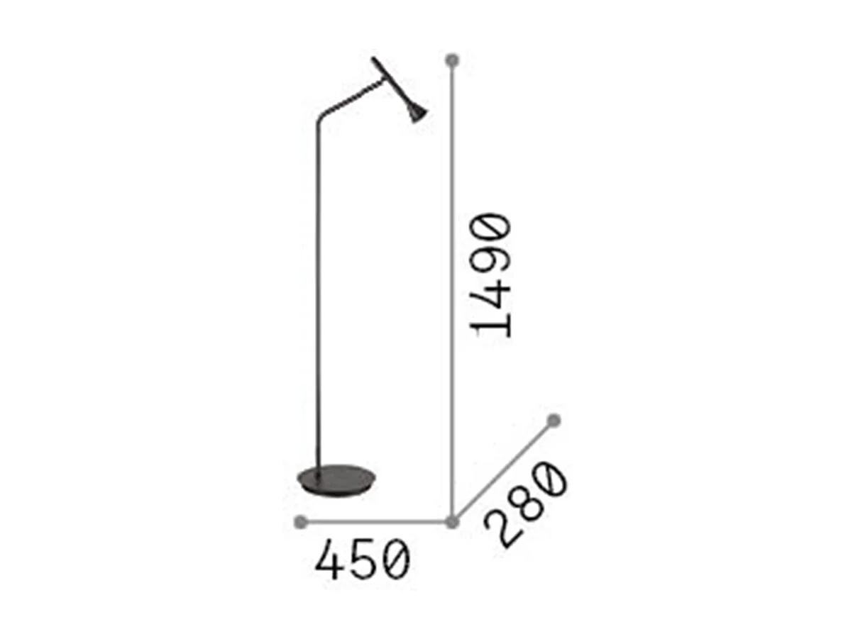 Piantana Moderna Diesis Metallo Nero Led 4,5W 3000K Luce Calda