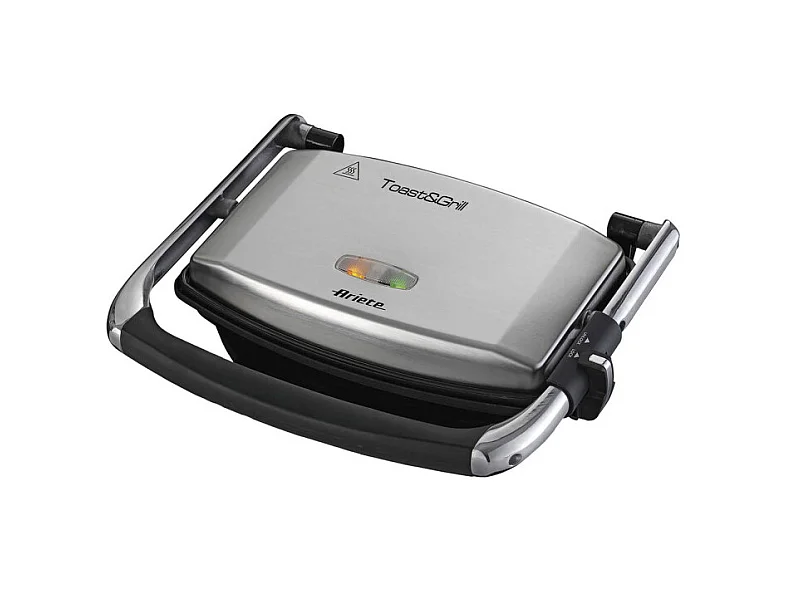 Piastra elettrica antiaderente - Per toast e sandwich - 1000W - Argento