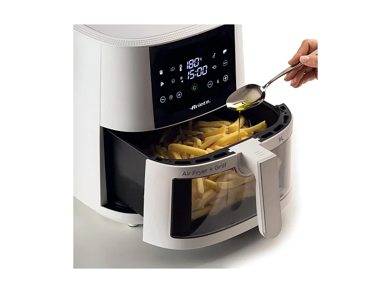 Friggitrice ad aria 9L 1500W - 8 programmi - Cestello trasparente - Bianco