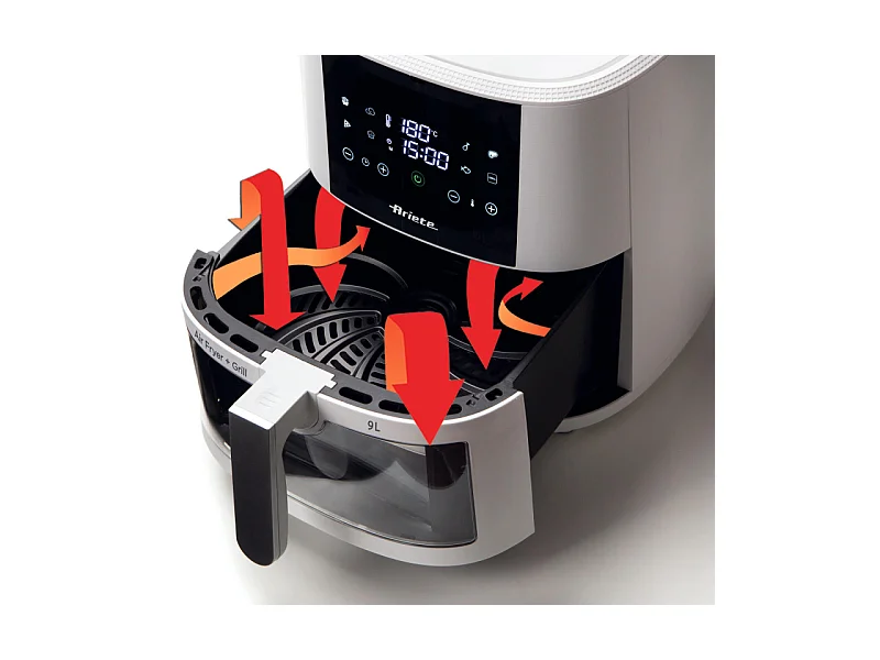 Friggitrice ad aria 9L 1500W - 8 programmi - Cestello trasparente - Bianco