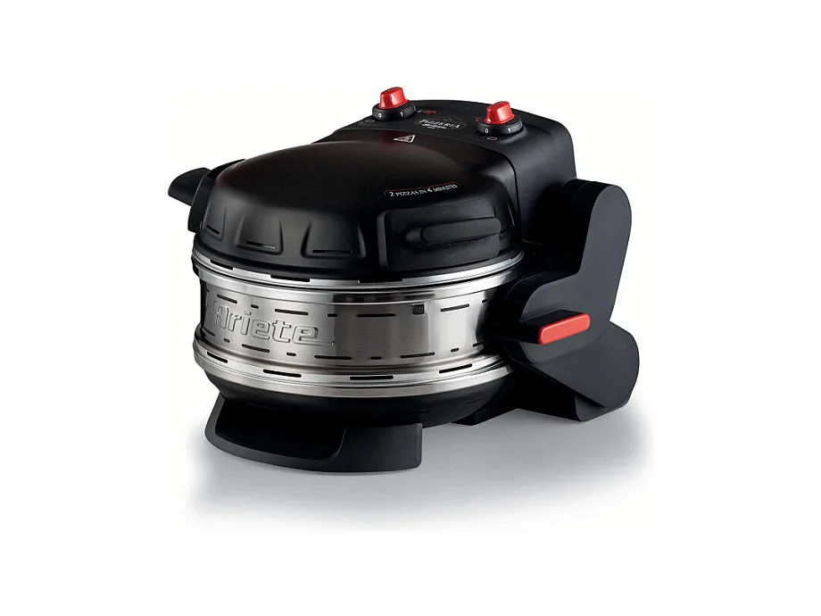 Forno pizza 2300W - 2 pizze in 4 minuti - 2 pietre refrattarie - Nero