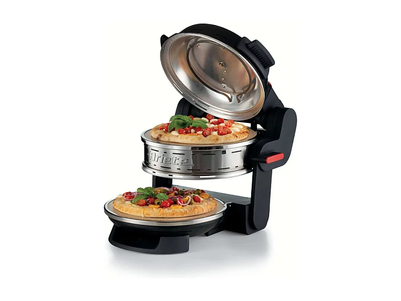 Forno pizza 2300W - 2 pizze in 4 minuti - 2 pietre refrattarie - Nero